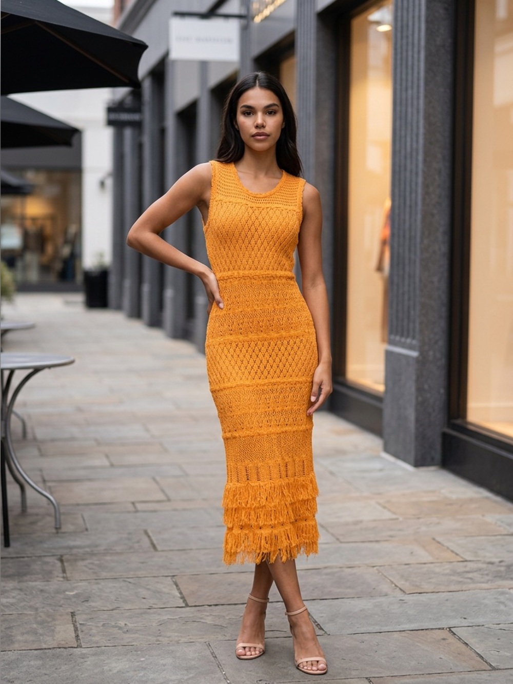 NWT*** Torn by Ronny Kobo Ryan textured feathered Midi dress